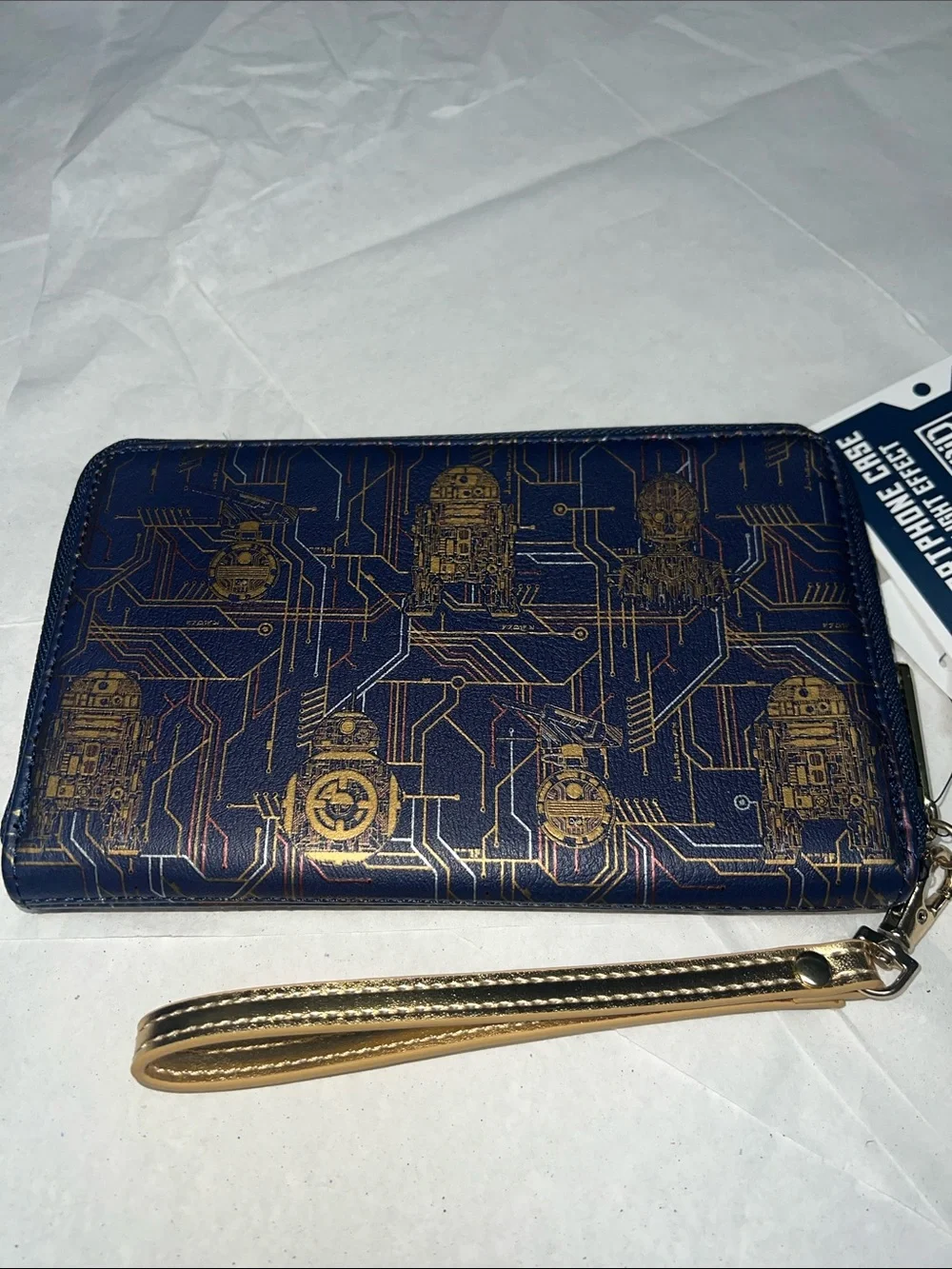 Disney Star Wars Driod Depot Navy Blue Zip Wristlet Wallet